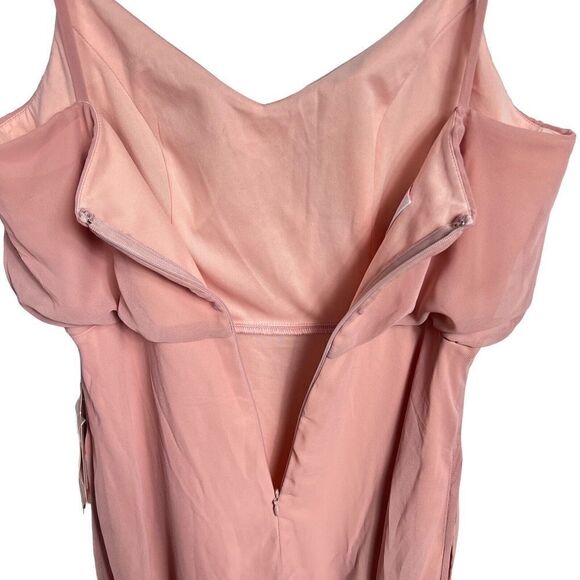 Birdy Grey Gwennie Small Chiffon Pink Rose Quartz Formal Bridesmaid Maxi Dress - Picture 11 of 14